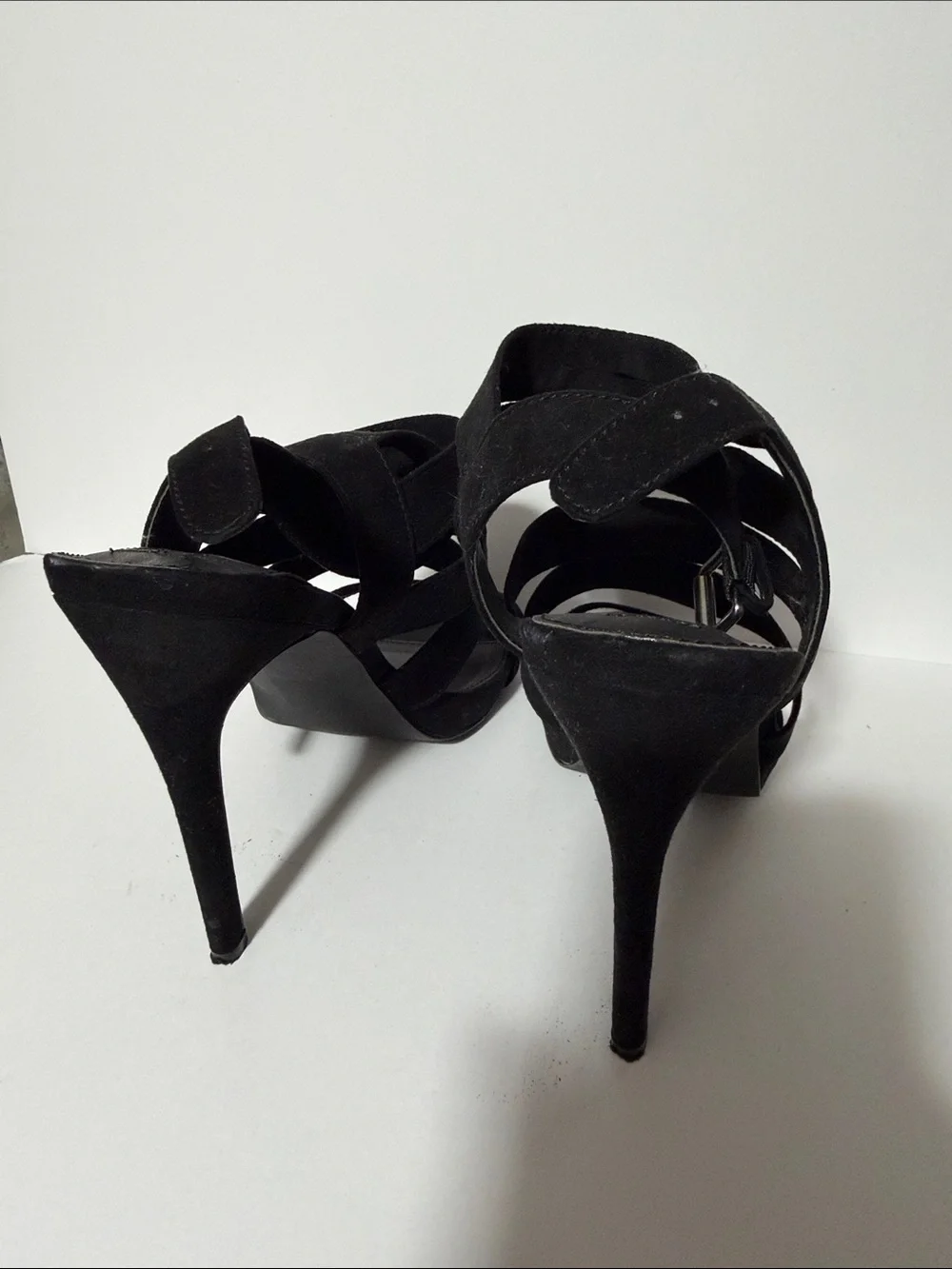 Forever 21 Black Multi-Strap Heeled Sandals